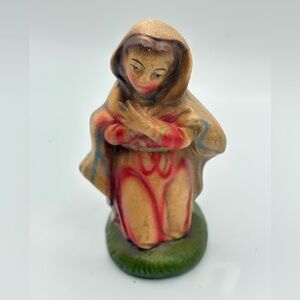 VTG 50/60’s Nativity Mary Hand painted Chalkware Replacement  Figure Italy 4”